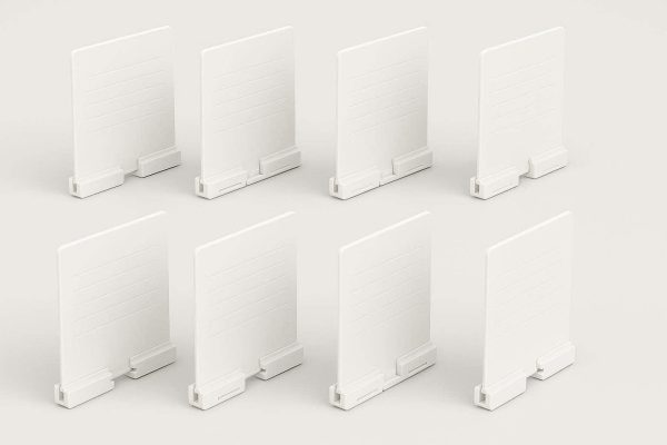 Heavy Duty Deep Drawer Dividers for Large Clothes Organizers and Kitchen Pot Lids Set of 8 White Dividers
