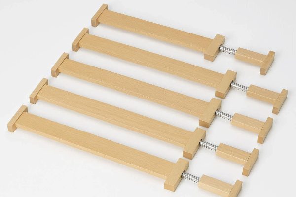 Spring Loaded Wood Drawer Dividers for Bedroom Dresser and Office Desk Organization Set of 8 Professional Storage Solutions