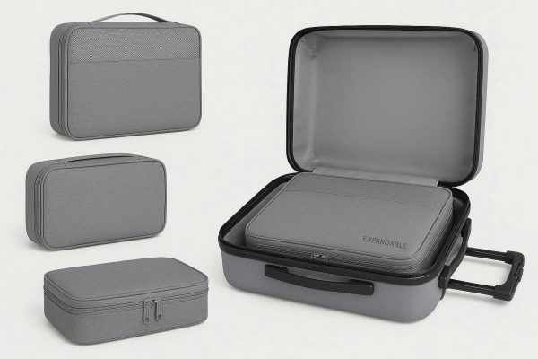 Compression Packing Cubes Expandable Travel Organizer Bags Set for Carry On Suitcase Space Saving Luggage Essentials Grey