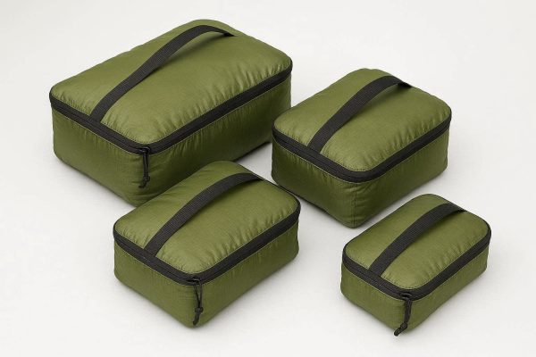 Ultralight Silnylon Packing Cubes for Backpacking and Hiking Travel Organizers Water Resistant Lightweight Gear Bags Green